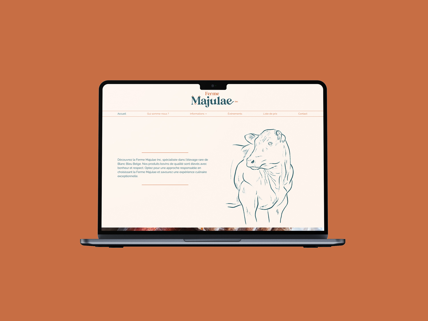 Mockup du site internet Ferme Majulae